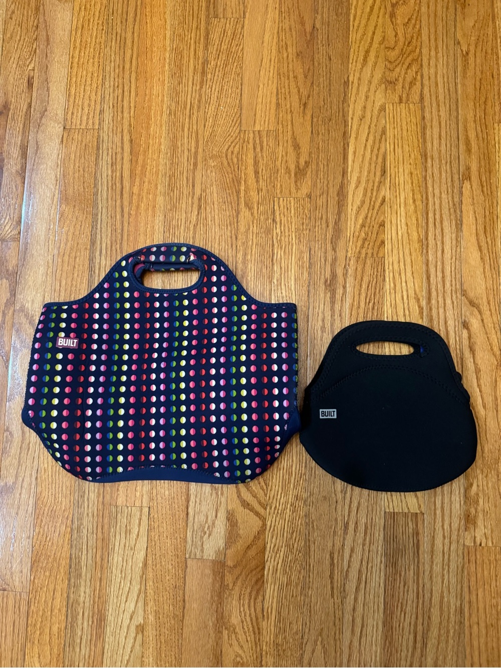Built multicolored polka dot lunch bag bundle